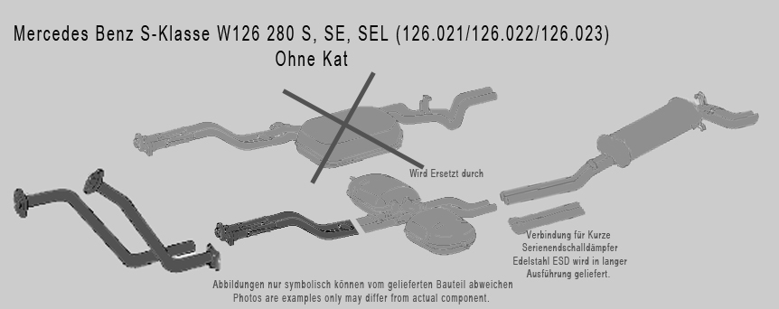 Serienrohr Edelstahl ohne Kat