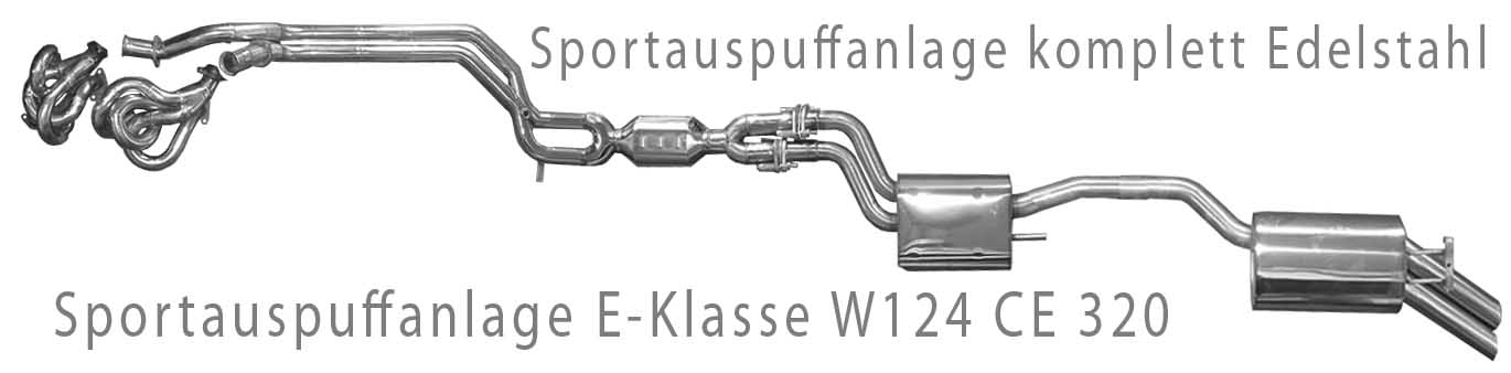 Sportauspuff Anlage E-Klasse W124 320 goeckel