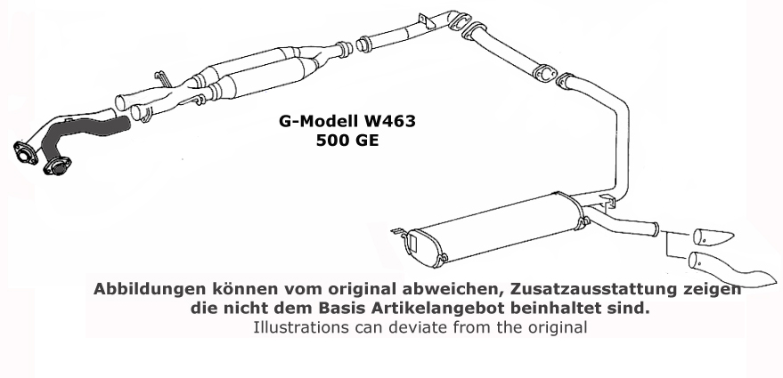 G-Modell 500GE Abgasrohr, Hosenrohr, Krümmer Rohr