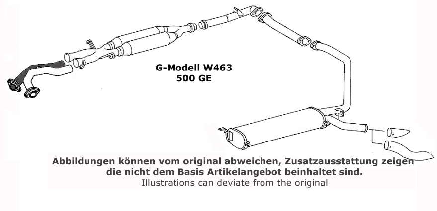 G-Modell 500GE Abgasrohr, Hosenrohr, Krümmer Rohr