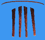 Holzsatz aus Wurzelholz