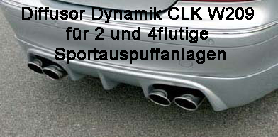 CLK W209, A209, C209 Diffussor Mercedes dynamik